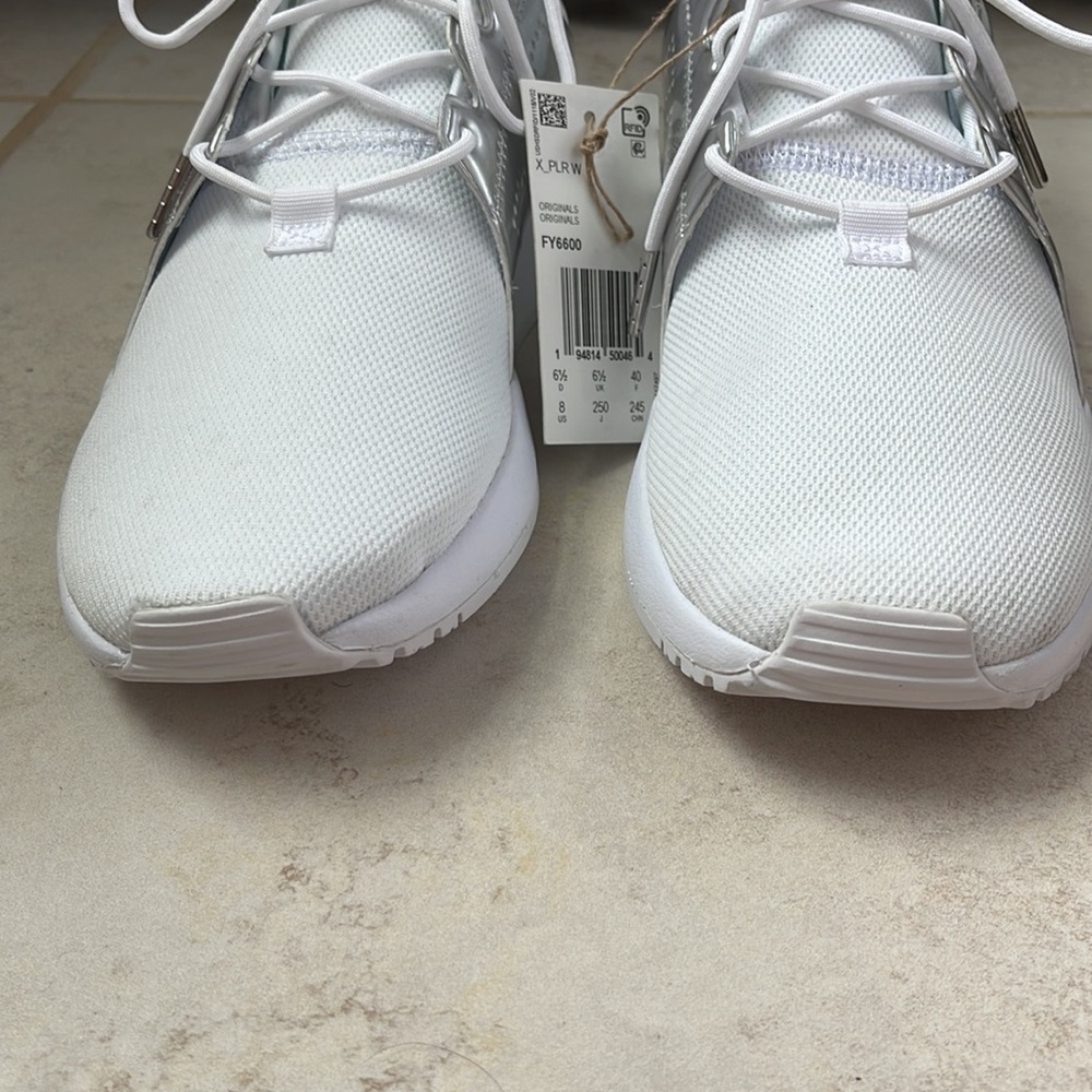 NWT Adidas X_PLR Silver Metallic White lace up sneaker tennis shoes - Picture 3 of 12